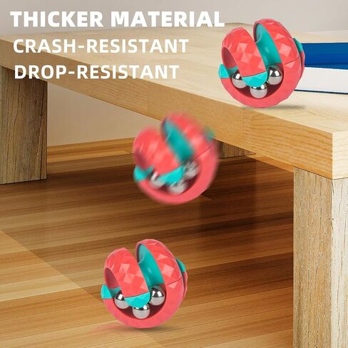 Orbit Ball Toys, Fidget Spinner Top Bead Ball Spinning Toy, Rotating Track Infinite Flip Change Puzzle Games Novelty Creative Stress Relieve Toys for Kids Children Adults (Red&White) in Saudi Arabia