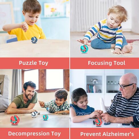 Orbit Ball Toys, Fidget Spinner Top Bead Ball Spinning Toy, Rotating Track Infinite Flip Change Puzzle Games Novelty Creative Stress Relieve Toys for Kids Children Adults (Red&White) in Saudi Arabia