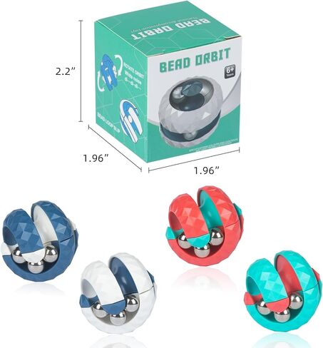 Orbit Ball Toys, Fidget Spinner Top Bead Ball Spinning Toy, Rotating Track Infinite Flip Change Puzzle Games Novelty Creative Stress Relieve Toys for Kids Children Adults (Red&White) in Saudi Arabia