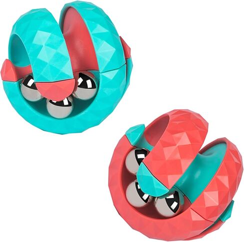 Orbit Ball Toys, Fidget Spinner Top Bead Ball Spinning Toy, Rotating Track Infinite Flip Change Puzzle Games Novelty Creative Stress Relieve Toys for Kids Children Adults (Red&White) in Saudi Arabia