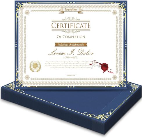 HAUTOCO 30 عبوة من حاملي الشهادات من جانب واحد، أغطية شهادات الجوائز مع حواف من رقائق الذهب وحاملي الدبلومات السوداء لحجم الحروف 8.5 × 11 بطاقات، التخرج، المستندات in Kuwait