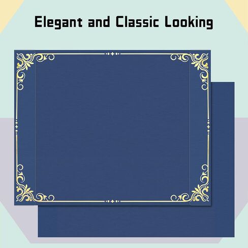 HAUTOCO 30 عبوة من حاملي الشهادات من جانب واحد، أغطية شهادات الجوائز مع حواف من رقائق الذهب وحاملي الدبلومات السوداء لحجم الحروف 8.5 × 11 بطاقات، التخرج، المستندات in Kuwait