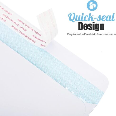 ACSTEP #10 Bussiness Envelopes Self Seal 100 Counts, White Security Envelopes Peel and Seal, Self Adhesive Tinted Envelopes Legal Letter Size 4 1/8 x 9 1/2, No Window, 24LB in Saudi Arabia