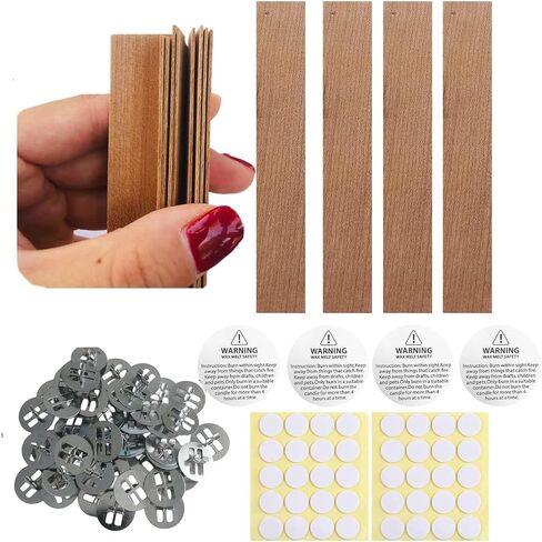 Thicken Wooden Candle Wicks 5.1 X 0.5 Inch Natural Candle Wood Wicks with Stand Candle Cores for DIY Candle Making Craft Smokeless Wood Wicks for Candle Making in Saudi Arabia