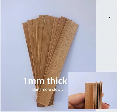 Thicken Wooden Candle Wicks 5.1 X 0.5 Inch Natural Candle Wood Wicks with Stand Candle Cores for DIY Candle Making Craft Smokeless Wood Wicks for Candle Making in Saudi Arabia