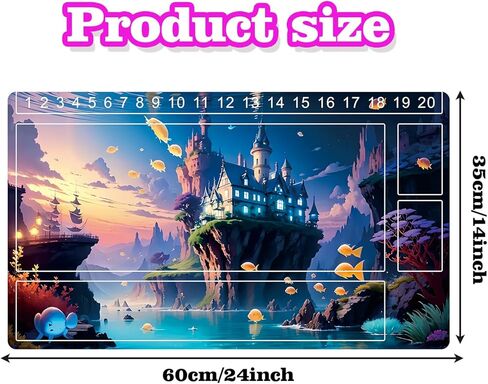 بساط ألعاب Lorcana Playmats متوافق مع TCG مقاس 24 × 14 بوصة، مطاط غير قابل للانزلاق مع بساط لعب للمناطق in Kuwait