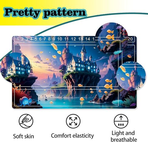 بساط ألعاب Lorcana Playmats متوافق مع TCG مقاس 24 × 14 بوصة، مطاط غير قابل للانزلاق مع بساط لعب للمناطق in Kuwait