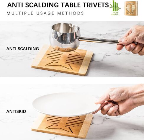 4pcs Bamboo Trivets for Hot Dishes, 6x6 inch Fish-Shaped Wood Hot Pads for Countertops and Kitchen, Decorative Trivets for Hot Pots and Pan, Versatile Hot Pan Mat, Quartz Countertops Protection in Saudi Arabia
