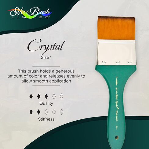Silver Brush Limited 6814S-3 Crystal Wide Wash Paintbrush for Watercolor, & Acrylic Painting, Size 3 Inches, Short Handle in Saudi Arabia