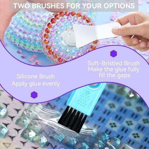GRLELOU Diamond Painting Sealer 120ML, Diamond Painting Glue with Brush, 4 OZ Diamond Painting Kits for Adult Diamond Painting Accessories, Clear Glue Gloss Shine Effect for Diamond Painting Seal in Saudi Arabia