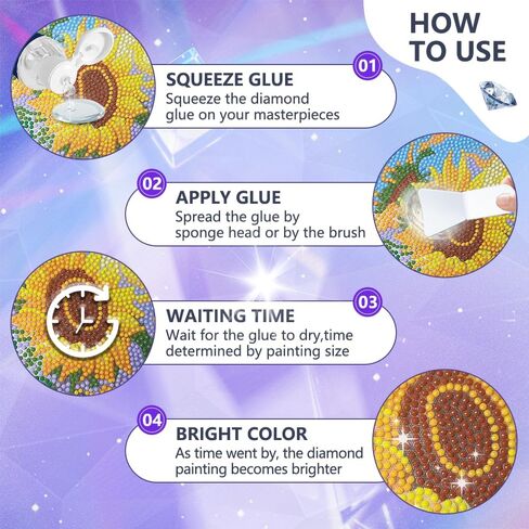 GRLELOU Diamond Painting Sealer 120ML, Diamond Painting Glue with Brush, 4 OZ Diamond Painting Kits for Adult Diamond Painting Accessories, Clear Glue Gloss Shine Effect for Diamond Painting Seal in Saudi Arabia