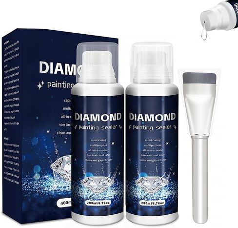 GRLELOU Diamond Painting Sealer 120ML, Diamond Painting Glue with Brush, 4 OZ Diamond Painting Kits for Adult Diamond Painting Accessories, Clear Glue Gloss Shine Effect for Diamond Painting Seal in Saudi Arabia