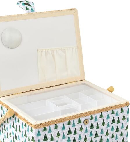 Sewing Basket - Christmas Sewing Box with Large Capacity for Sewing Supplies, Sewing Organizer Box Sewing Kit Storage Christmas Gift for Sewing Craft Lovers (Christmas Penguin, Large) in Saudi Arabia