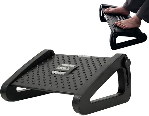 Adjustable Footrest Under Desk, Comfort Foot Stool at Work, 6-Position Multi-angle Adjustable Foot Pedal, Ergonomic Posture Support, Foot Support for Office and Home (Black) in Saudi Arabia