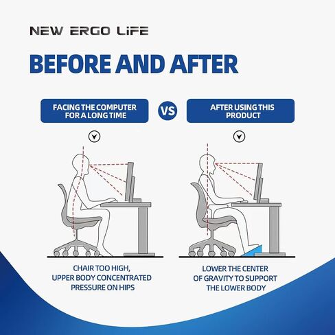Adjustable Footrest Under Desk, Comfort Foot Stool at Work, 6-Position Multi-angle Adjustable Foot Pedal, Ergonomic Posture Support, Foot Support for Office and Home (Black) in Saudi Arabia
