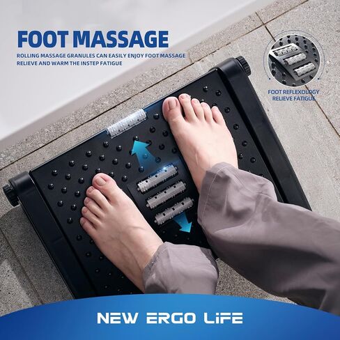 Adjustable Footrest Under Desk, Comfort Foot Stool at Work, 6-Position Multi-angle Adjustable Foot Pedal, Ergonomic Posture Support, Foot Support for Office and Home (Black) in Saudi Arabia