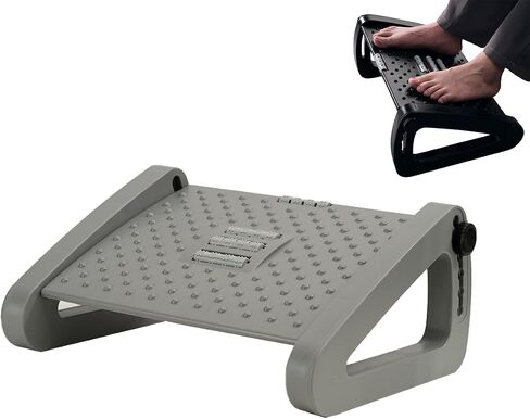 Adjustable Footrest Under Desk, Comfort Foot Stool at Work, 6-Position Multi-angle Adjustable Foot Pedal, Ergonomic Posture Support, Foot Support for Office and Home (Black) in Saudi Arabia