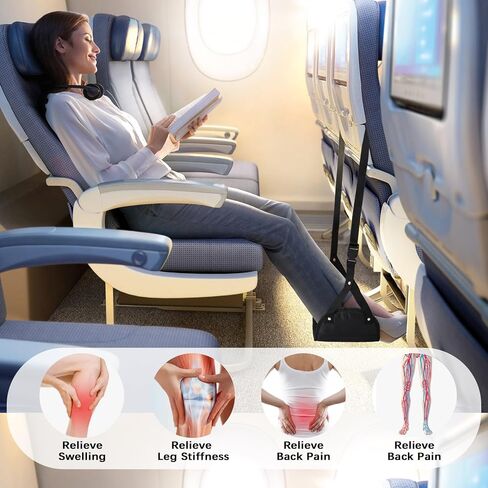 Airplane Foot Rest-2Pack, Airplane Travel Comfort Essentials, Portable Height Adjustable Travel Footrest Hammock Accessories, Relieves Legs Pressure and Lower Back Soreness for Long Trip in Saudi Arabia