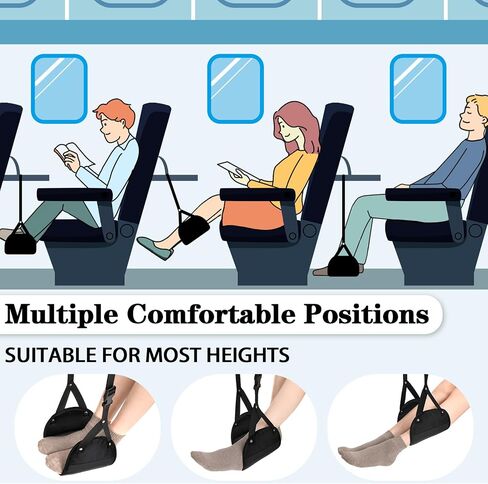 Airplane Foot Rest-2Pack, Airplane Travel Comfort Essentials, Portable Height Adjustable Travel Footrest Hammock Accessories, Relieves Legs Pressure and Lower Back Soreness for Long Trip in Saudi Arabia