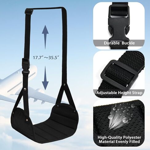 Airplane Foot Rest-2Pack, Airplane Travel Comfort Essentials, Portable Height Adjustable Travel Footrest Hammock Accessories, Relieves Legs Pressure and Lower Back Soreness for Long Trip in Saudi Arabia