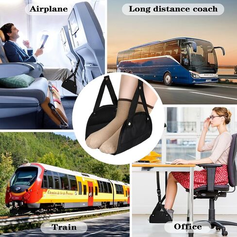 Airplane Foot Rest-2Pack, Airplane Travel Comfort Essentials, Portable Height Adjustable Travel Footrest Hammock Accessories, Relieves Legs Pressure and Lower Back Soreness for Long Trip in Saudi Arabia