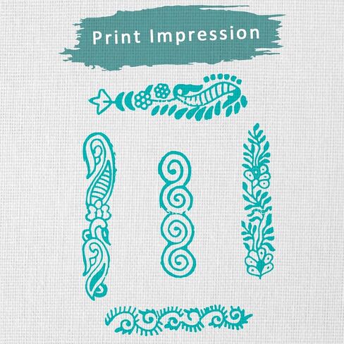 HASHCART® Elegant Designs Flower and Lotus Wooden Block Stamps Set of 5, Handmade Wood Printing Stamps for Kids' Art Projects, Textiles, Fabric, Clay, Henna, Tatotoo, Wood Stamps for Craft in Kuwait