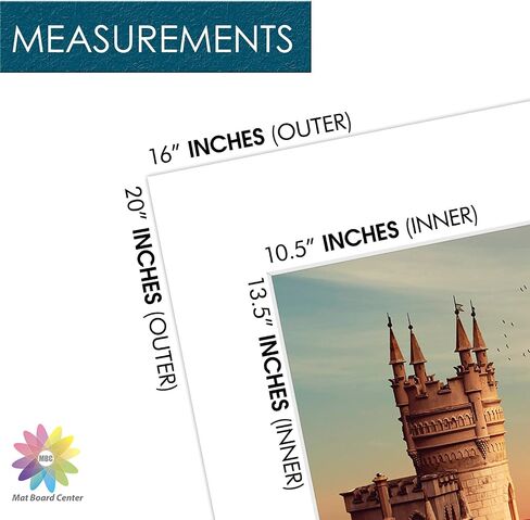 Mat Board Center, Pack of 10, 12x16 Mixed Color White Core Picture Mats for 8x12 Photos in Saudi Arabia
