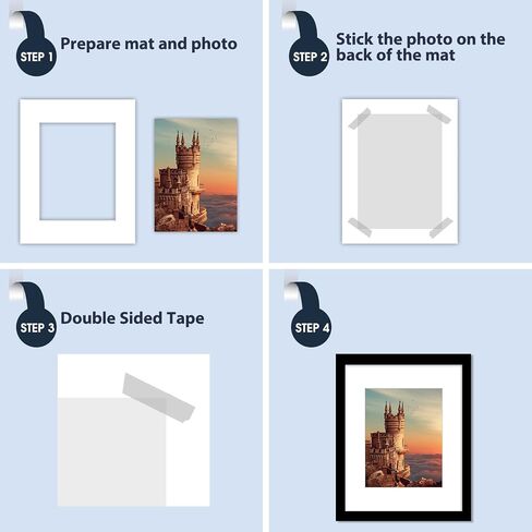 Mat Board Center, Pack of 10, 12x16 Mixed Color White Core Picture Mats for 8x12 Photos in Saudi Arabia