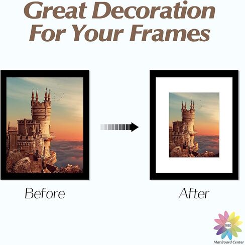 Mat Board Center, Pack of 10, 12x16 Mixed Color White Core Picture Mats for 8x12 Photos in Saudi Arabia
