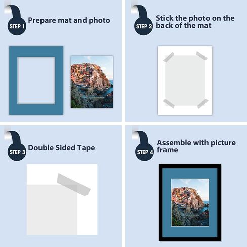 Mat Board Center, Pack of 10, 12x16 Mixed Color White Core Picture Mats for 8x12 Photos in Saudi Arabia