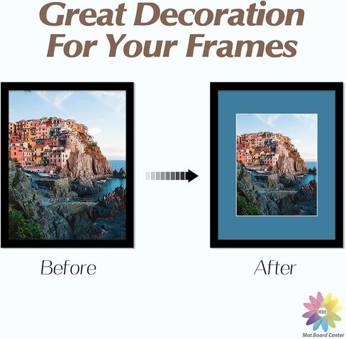 Mat Board Center, Pack of 10, 12x16 Mixed Color White Core Picture Mats for 8x12 Photos in Saudi Arabia
