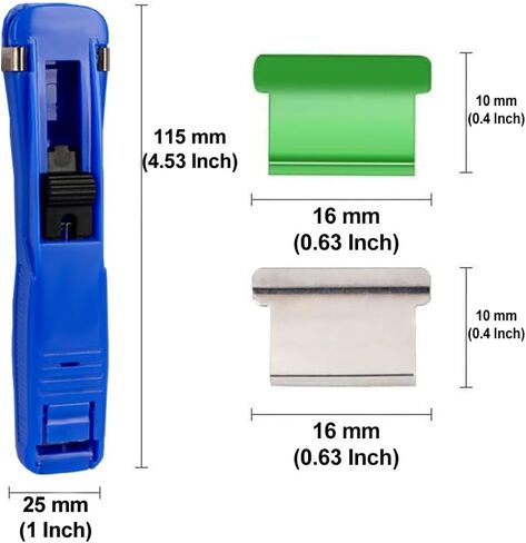 2Pcs Clam Clips for Paper, Paper Clam Clip, Portable Clam Clip Dispenser with 100 Reusable Stainless Steel Metal Refill Clips, Fast Paper Clipper for Office Document School Supplies, Pink & Blue in Saudi Arabia