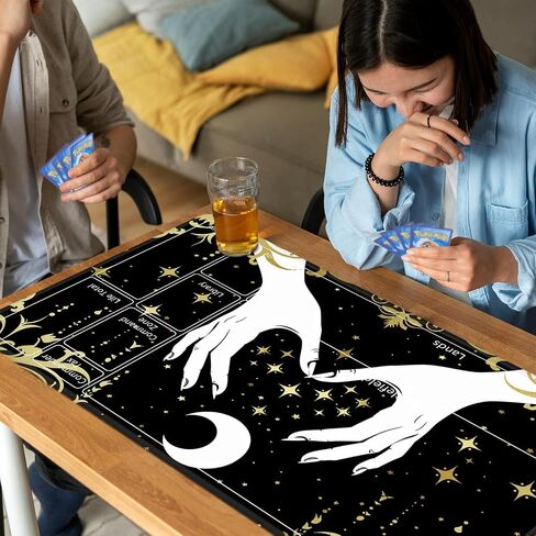 Playmat for MTG, Card Game Mat Non-Slip Rubber Base and Stitched, 24 x 14 inch TCG Play Mat for MTG and Other Card Games (B - Zones), Magic Forest Raccoon in Saudi Arabia