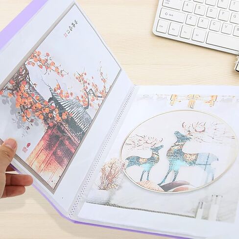 كتاب تخزين الماس من EUBUY، كتاب تخزين الصور الماسي مقاس A4 لـ 60 صورة ماسية، 30 صفحة مجلد محفظة ماسية لمجموعات الصور الماسية للأعمال الفنية، 12.2 × 9.1 بوصة in Saudi Arabia