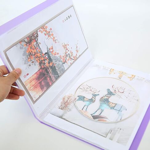 كتاب تخزين الماس من EUBUY، كتاب تخزين الصور الماسي مقاس A4 لـ 60 صورة ماسية، 30 صفحة مجلد محفظة ماسية لمجموعات الصور الماسية للأعمال الفنية، 12.2 × 9.1 بوصة in Saudi Arabia