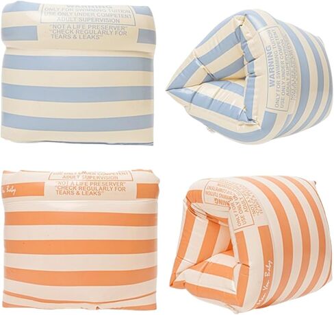 Arm Floaties for Kids and Adults - Vintage Striped Pool Arm Floats Arm Bands Inflatable Swim Floaties PVC Arm Floaty for Kids 3-5-6-12 Years in Saudi Arabia