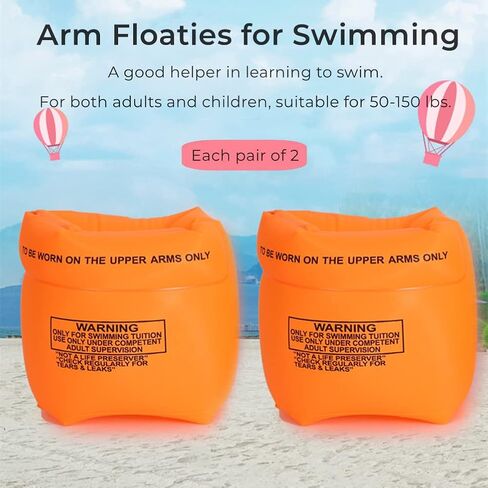 2-4 Pack Arm Floaties for Kids Adults, Pool Arm Floats, Inflatable Swim Ring, PVC Arm Floater Sleeves for Toddlers Children 3-5-6-12 Years in Saudi Arabia