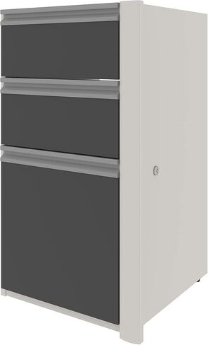 Bestar Connexion 16W Add-On 3 Drawer Pedestal in slate & sandstone in Saudi Arabia