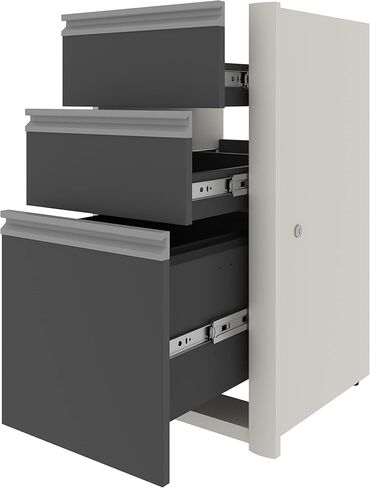 Bestar Connexion 16W Add-On 3 Drawer Pedestal in slate & sandstone in Saudi Arabia