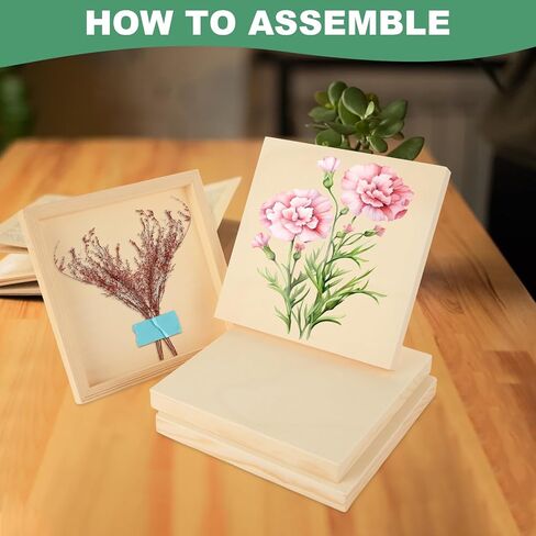 20 حزمة من الألواح الخشبية مقاس 8 × 8 لوحات خشبية غير مكتملة من القماش الخشبي للرسم، لوحات خشبية مربعة لأعمال الرسم والصب واستخدام الفنون مع الزيوت والأكريليك in Kuwait