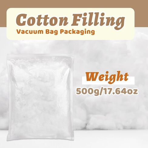 ZXIIXZ 0.22lb Cotton Stuffing, 3.5oz White Cotton Filling, Stuffing for Stuffed Animals, Premium Fiber Fill Stuffing for Small Crochet, Pillow DIY Stuffing Home Crafts in Saudi Arabia