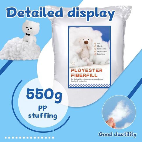 1.76oz/50g Premium Ployester Stuffing, Premium Polyester Fiber Fill, Fiber Fill Stuffing, Premium Polyfill Stuffing for Small Stuffed Animals, Small Crochet Stuffing in Saudi Arabia
