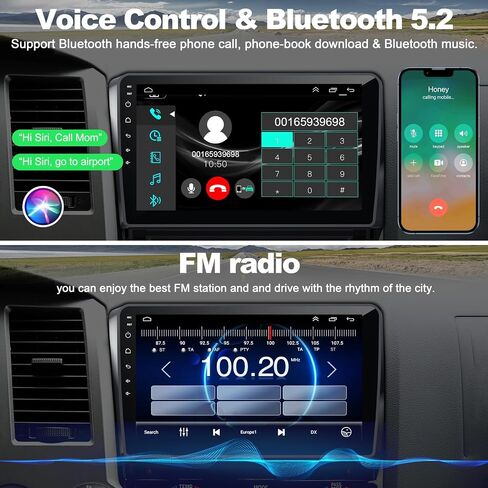 راديو سيارة 4+64 جيجا لسيارة Toyota Tundra 2007-2013 وSequoia 2008-2018، نظام Android 12 10 بوصة Tundra Stereo مع Carplay اللاسلكي ودعم Android التلقائي بلوتوث/التحكم الصوتي/GPS/كاميرا احتياطية/FM in Saudi Arabia