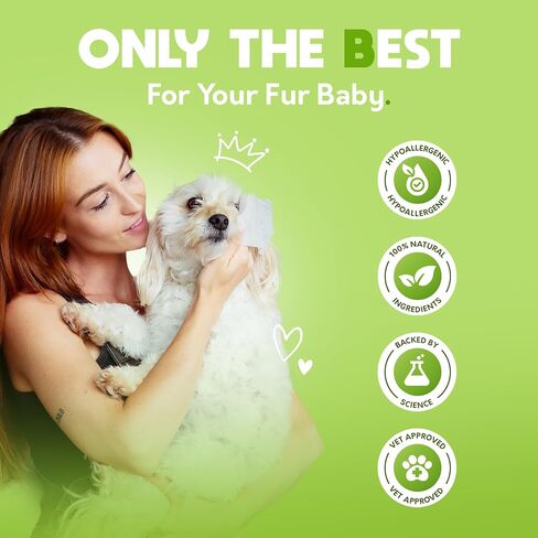 G.A.S Plant-Based Full Body Pet Wipes for Dogs & Cats - Vet-Designed & Hypoallergenic Dog Wipes - Cleaning & Deodorizing Wipes for Pets - Wood-Based & Earth-Friendly - Pack of 100 Wipes in Kuwait