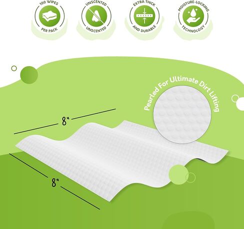 G.A.S Plant-Based Full Body Pet Wipes for Dogs & Cats - Vet-Designed & Hypoallergenic Dog Wipes - Cleaning & Deodorizing Wipes for Pets - Wood-Based & Earth-Friendly - Pack of 100 Wipes in Kuwait