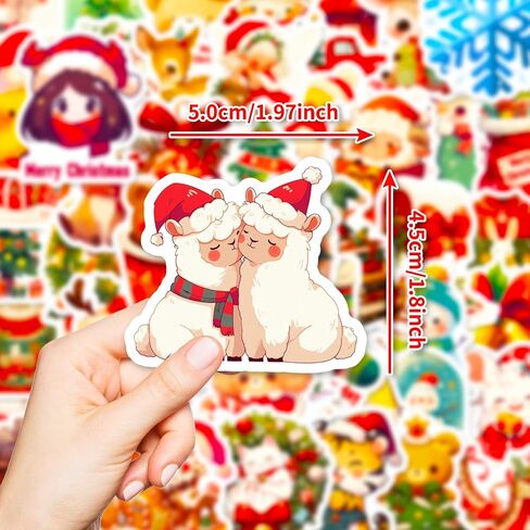 100PCS Christmas Stickers, Stocking Stuffers for Kids Toddler, Christmas Vinyl Waterproof Xmas Holiday Stickers, Christmas Stickers for Kids Classroom, Christmas Crafts Party Favors Supplies in Saudi Arabia