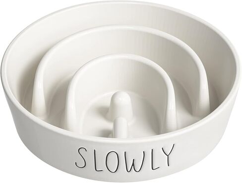 Dog Slow Feeder Bowl Ceramic, 1.5 Cups Puzzle Maze Food Bowl for Small Medium Large Breed, Puppy for Fast Eater to Slow Down Eating in Saudi Arabia