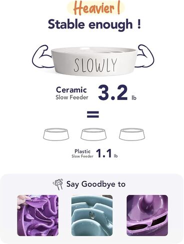 Dog Slow Feeder Bowl Ceramic, 1.5 Cups Puzzle Maze Food Bowl for Small Medium Large Breed, Puppy for Fast Eater to Slow Down Eating in Saudi Arabia