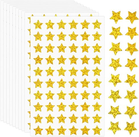 3000 PCS Star Stickers, 0.6" Sparkly Holographic Stickers, Kids Rewards Holographic Colors Star Stickers, Foil Star Stickers for Behavior Chart, Student Planner, School Classroom Teacher Supplies, DIY in Kuwait