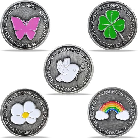 5 Pcs Four Leaf Clover Kindness Token Appreciation Coin Pass It on Gift in Saudi Arabia